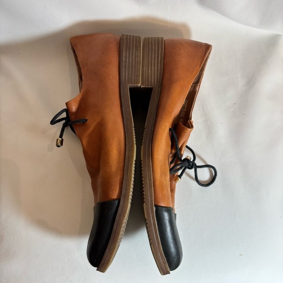DJANGO & JULIETTE Sz 40 Kotty Leatherr Lace Up Pointy Toe Flats Loafers NEW - Picture 7 of 10